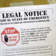 A sign explaining a recent state of emergency on display at the Rockland County Health Department in Pomona, New York on March 27, 2019.
